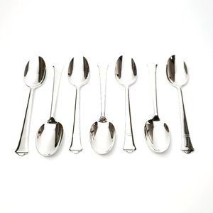 Set of 7 Tiffany & Co. Windham Pattern Sterling Silver Teaspoons #8282